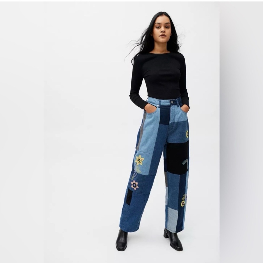 ‼️SOLD‼️ Urban Outfitters BDG Patchwork High Rise Baggy Jeans.